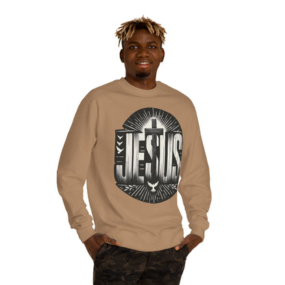 Jesus Graphic Sweatshirt — Vintage Cross & Dove Christian Crewneck