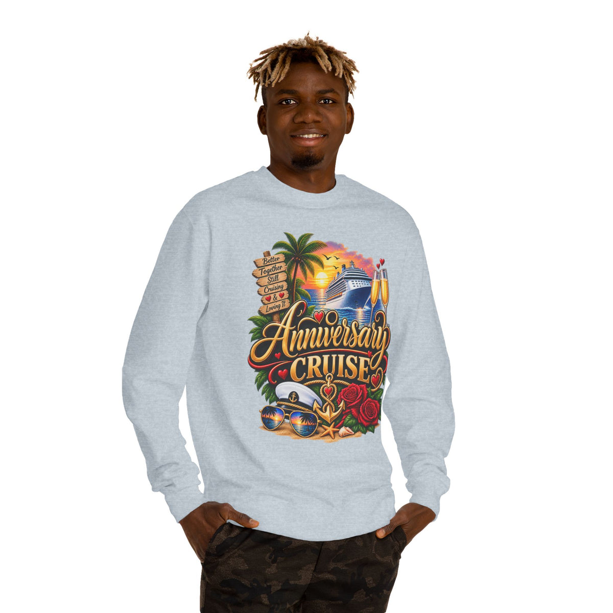 Anniversary Cruise Sweatshirt — Romantic Cruise Vacation Crewneck