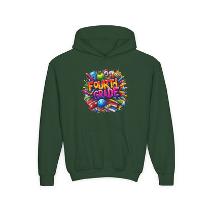 Fourth Grade Youth Hoodie — Colorful Back-to-School Kids Sweatshirt