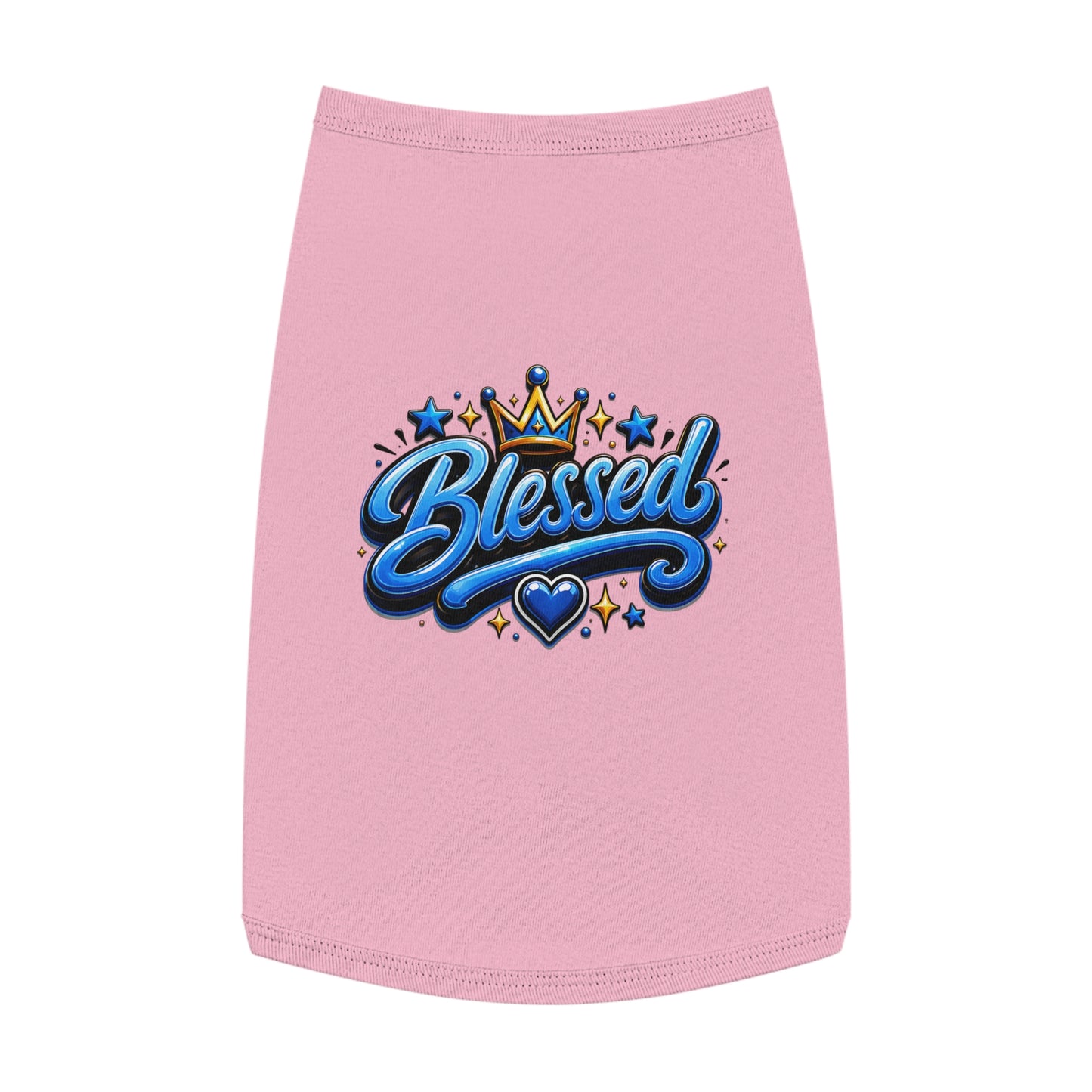 Blessed Pet Tank Top - Blue Crown & Heart Puppy Shirt