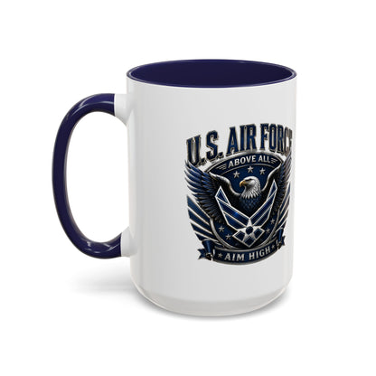 U.S. Air Force Eagle Coffee Mug – "Aim High" Accent Ceramic Mug (11/15oz)