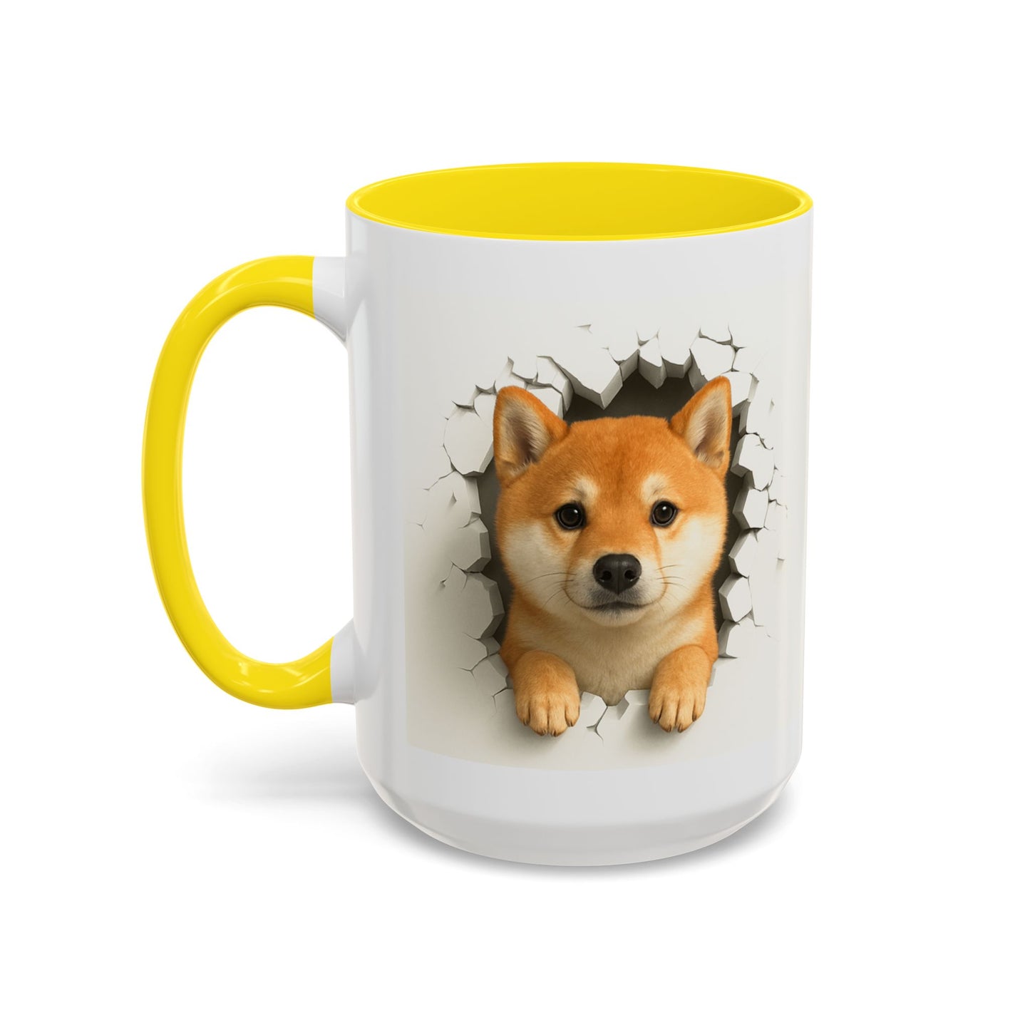 Shiba Inu Peeking Accent Coffee Mug – Cute Dog Lover Gift (11oz, 15oz)