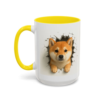 Shiba Inu Peeking Accent Coffee Mug – Cute Dog Lover Gift (11oz, 15oz)