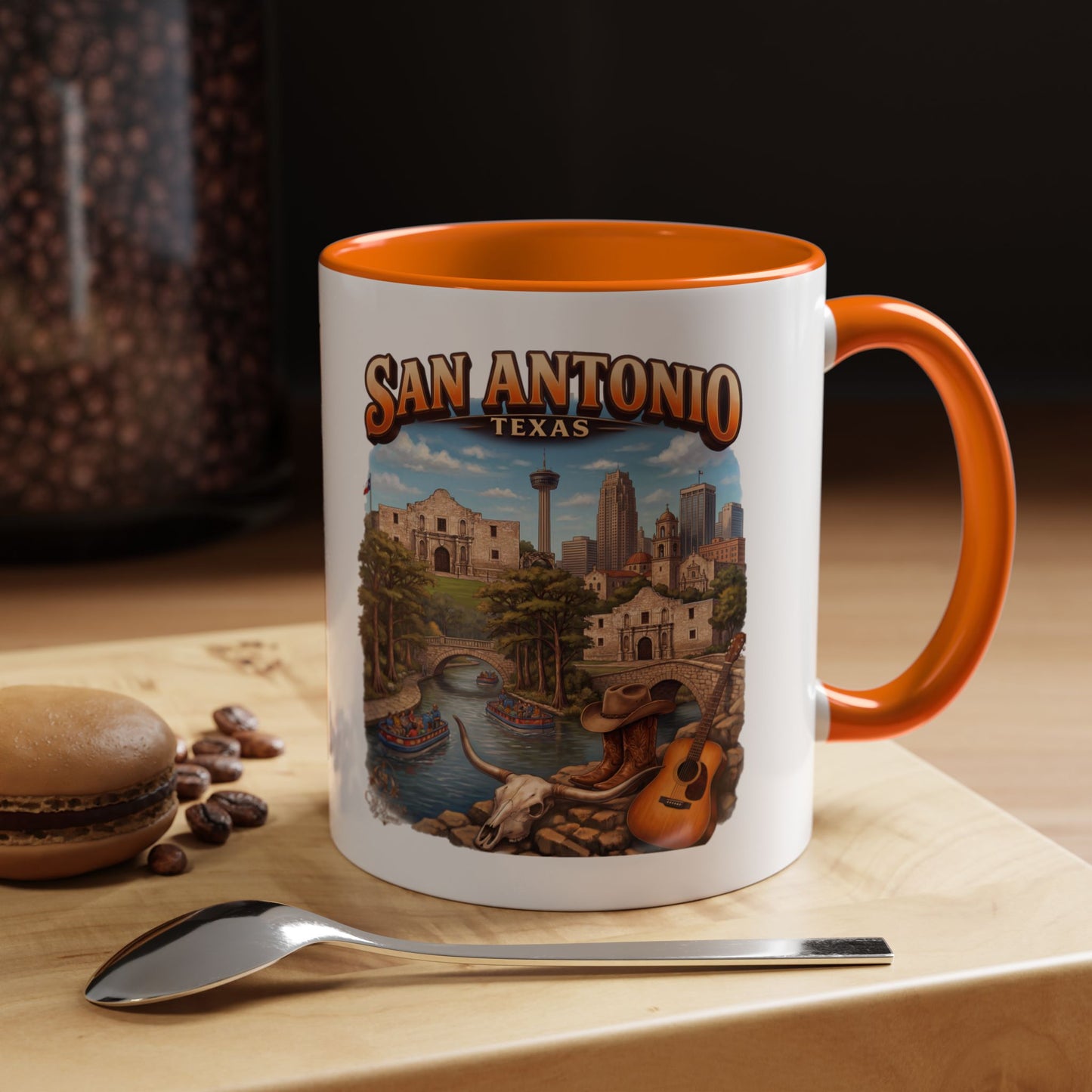 San Antonio Souvenir Coffee Mug – Texas Riverwalk Scenic Accent Mug (11/15oz)
