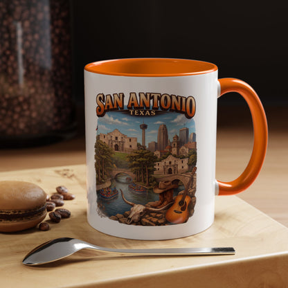 San Antonio Souvenir Coffee Mug – Texas Riverwalk Scenic Accent Mug (11/15oz)