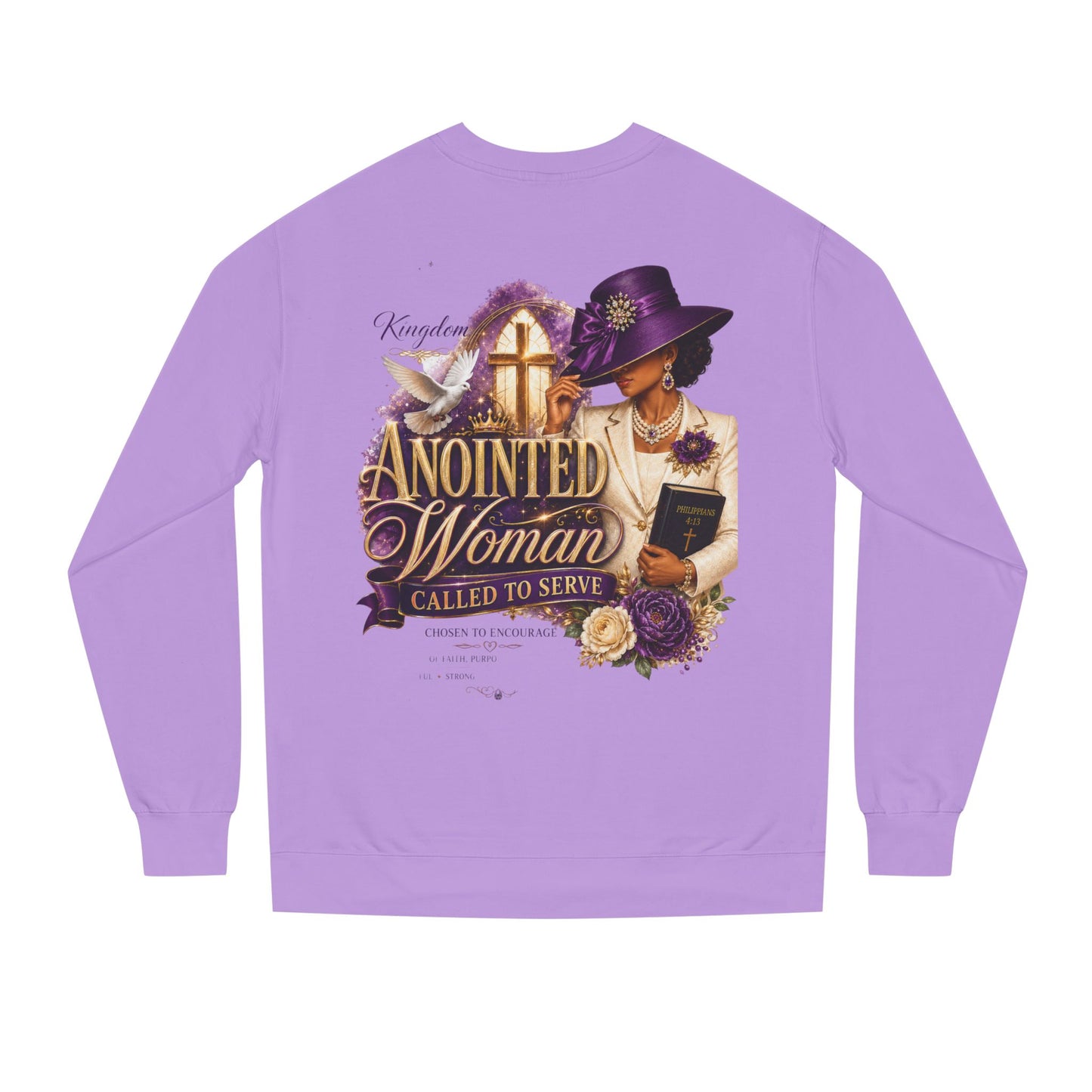 Anointed Woman Crewneck Sweatshirt — Called to Serve Gospel Graphic