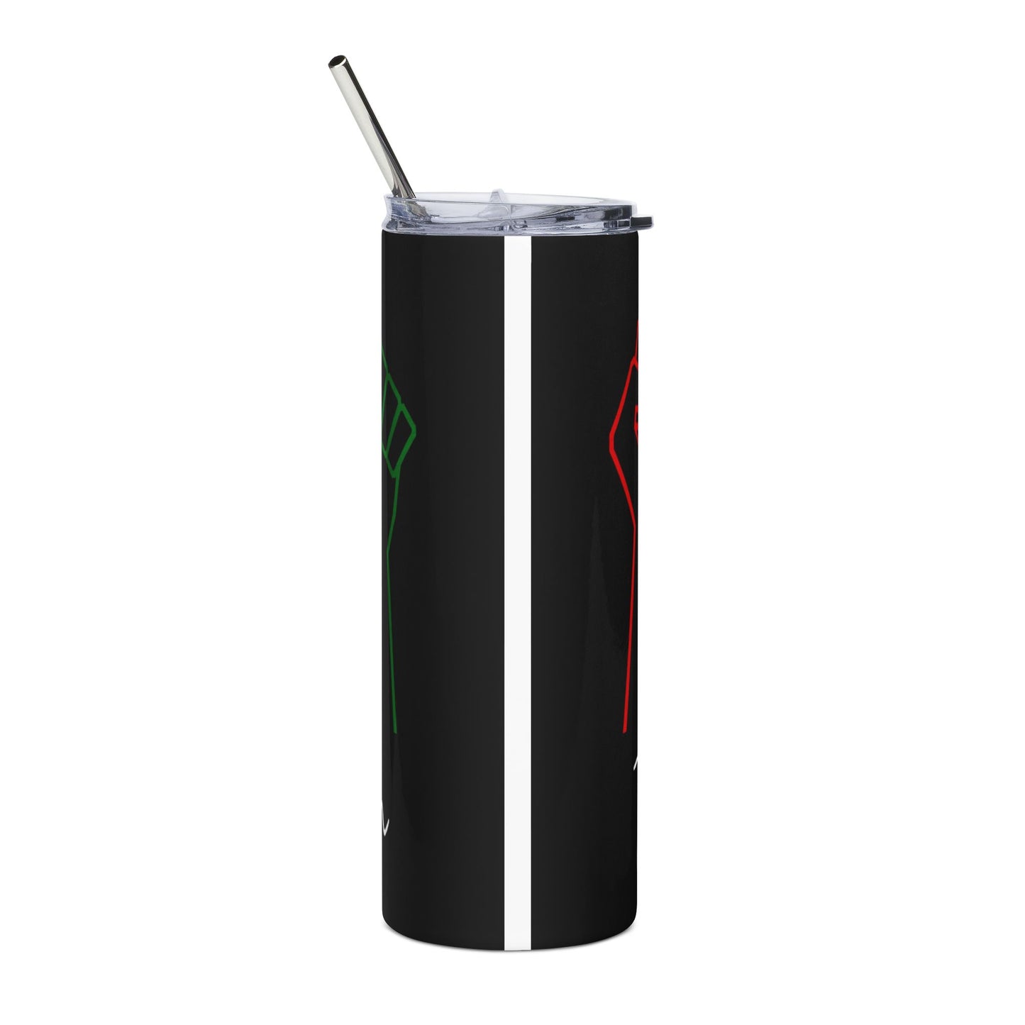 Juneteenth Fist Stainless Tumbler — 20oz Black Insulated Cup