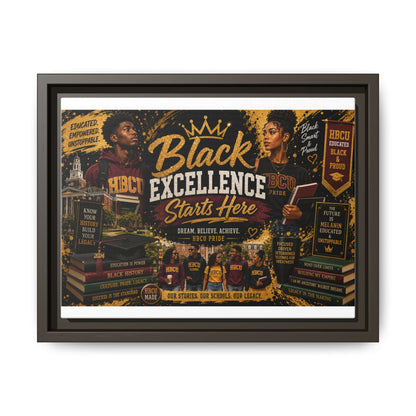 Black Excellence Starts Here Framed Canvas