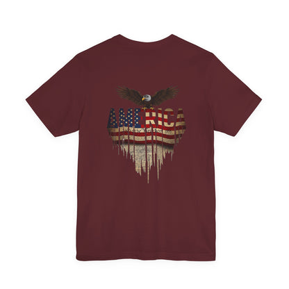 America Eagle Flag Graphic T‑Shirt — Patriotic USA Tee for 4th of July