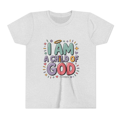 I Am A Child of God Youth Tee — Cute Pastel Christian Kids T-Shirt
