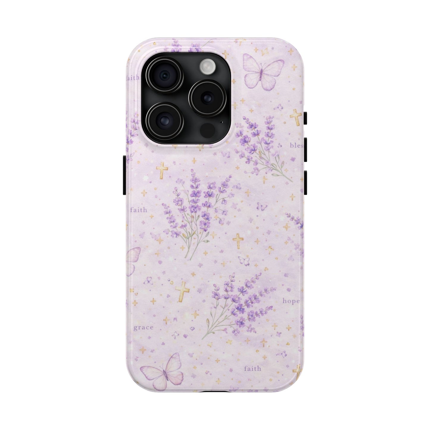 Faith Grace Blessed Phone Case | Christian Floral iPhone Case