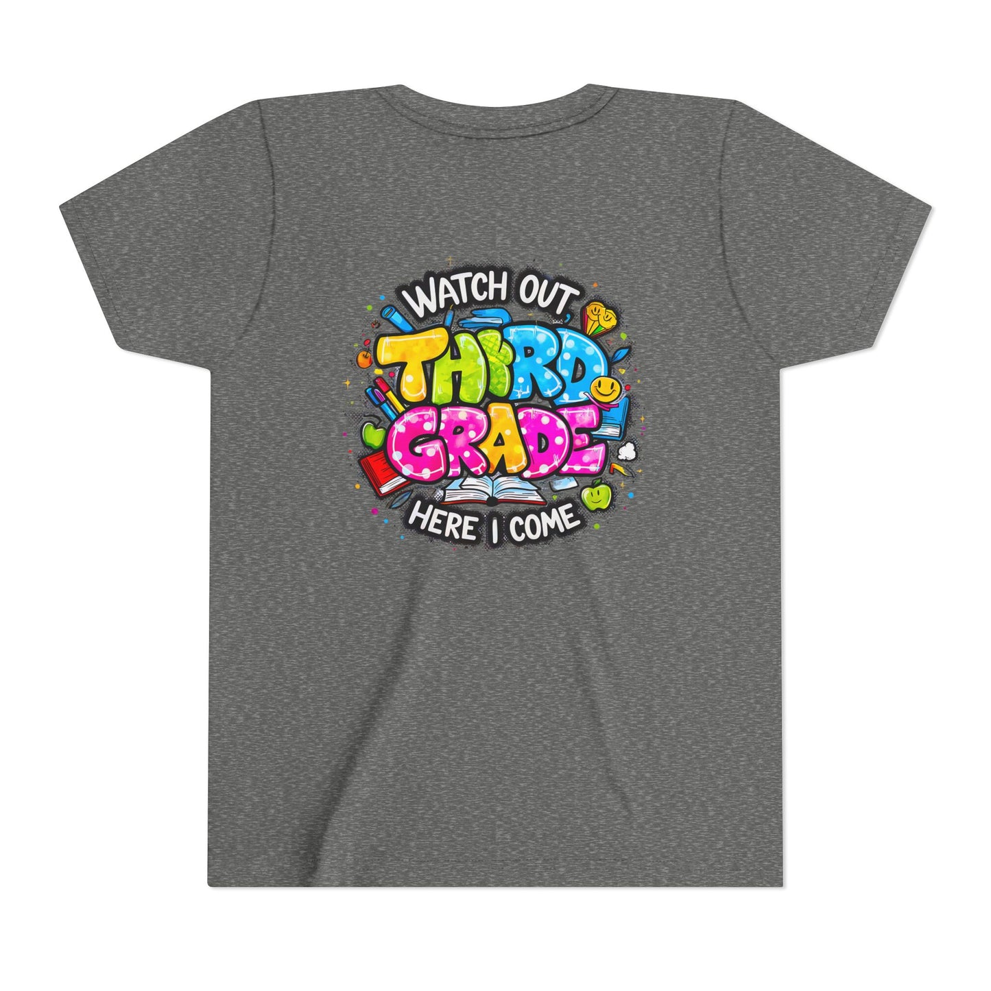 Third Grade Kids T‑Shirt — "Watch Out Third Grade Here I Come" Back-to-School Tee