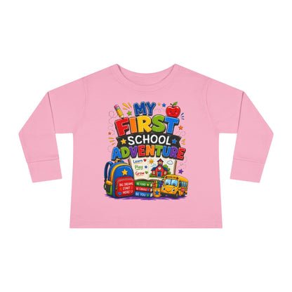 My First School Adventure Toddler Long Sleeve Tee