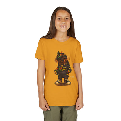 Youth Tee — 'Respect My Culture' Urban Dog Character Graphic