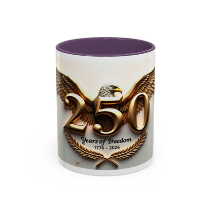 25 Years of Freedom Eagle Coffee Mug – 1776–2026 Commemorative Accent Mug