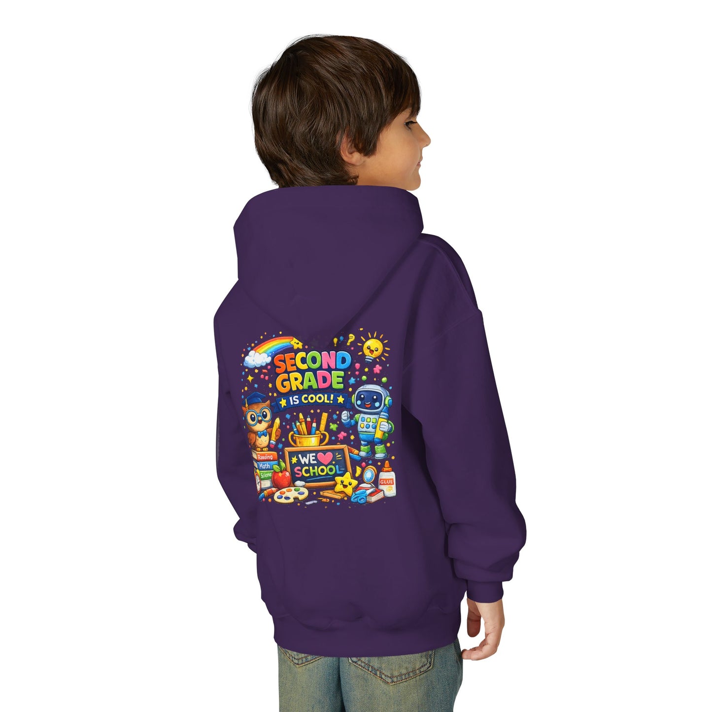 Second Grade Hoodie — 'Second Grade Is Cool' Kids Back-to-School Sweatshirt