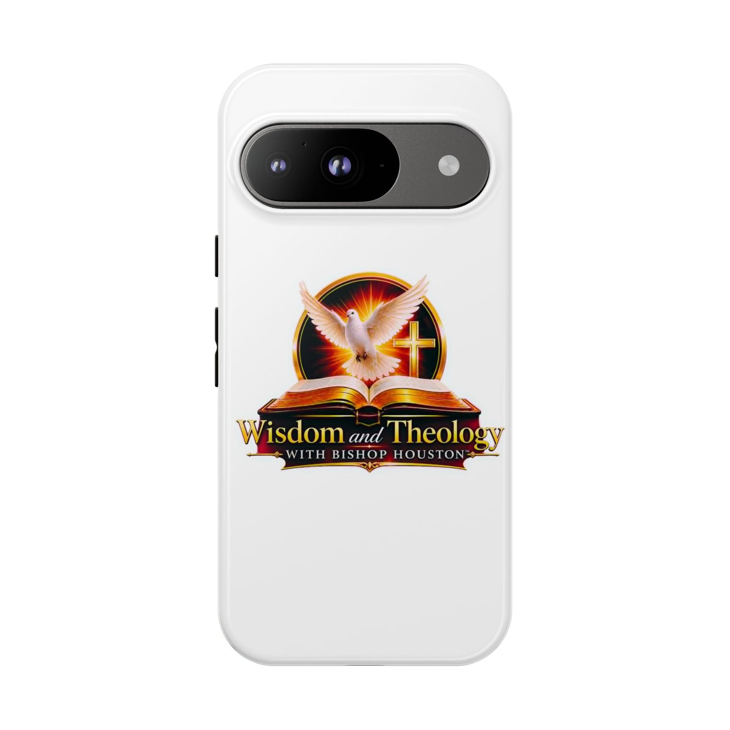 Wisdom and Theology Phone Case — Christian Dove & Cross Protective Tough Case