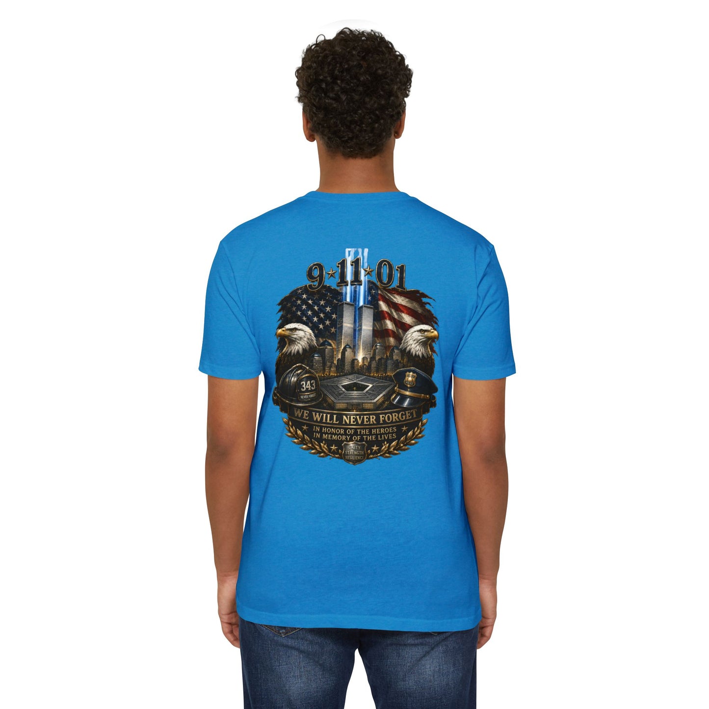 9/11 We Will Never Forget Memorial T-Shirt