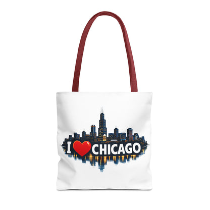 I  Chicago Skyline Tote Bag — Cityscape Reversible All-Over Print Tote