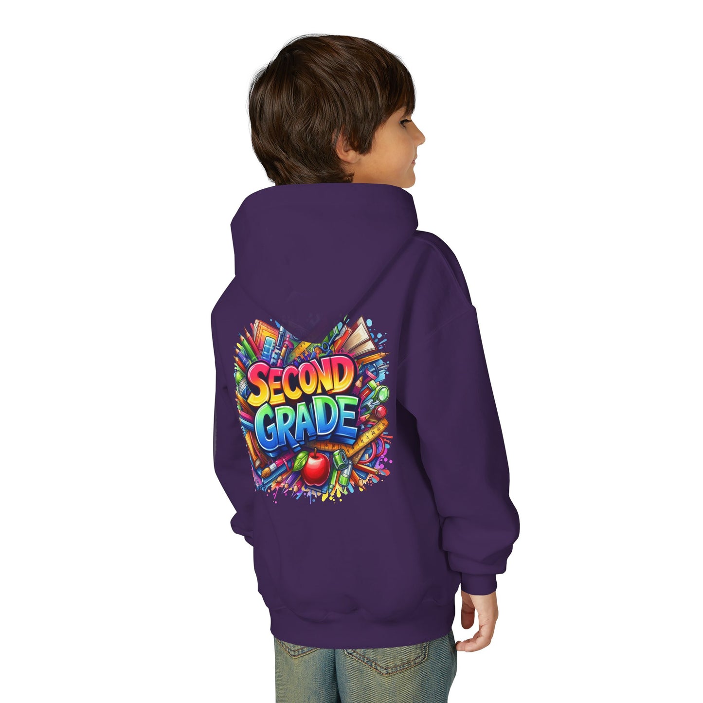 Second Grade Kids Hoodie — Colorful School Day Pullover