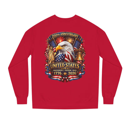 250th Anniversary United States Crewneck Sweatshirt — Eagle & American Flag 1776–2026