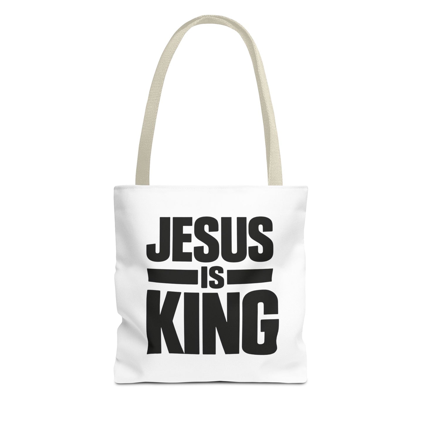Jesus Is King Tote Bag - Christian Faith Canvas Grocery & Church Book Bag