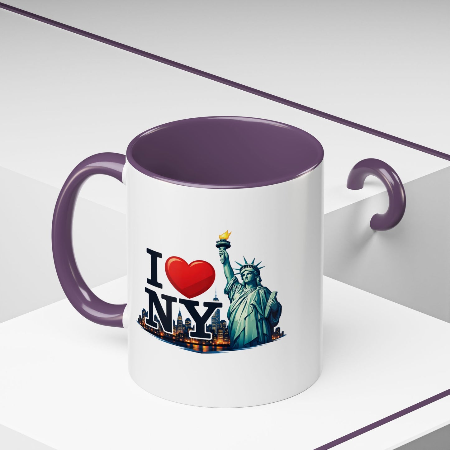 I  NY Statue of Liberty Accent Coffee Mug – New York City Souvenir (11/15 oz)