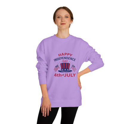 4th of July Sweatshirt – "Happy Independence Day" Patriotic Crewneck