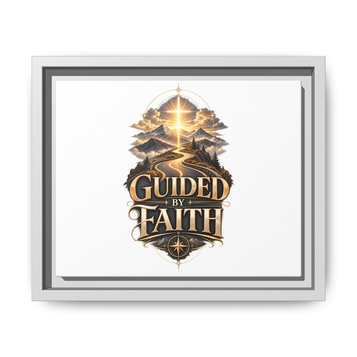 Guided by Faith Framed Matte Canvas — Inspirational Christian Wall Art