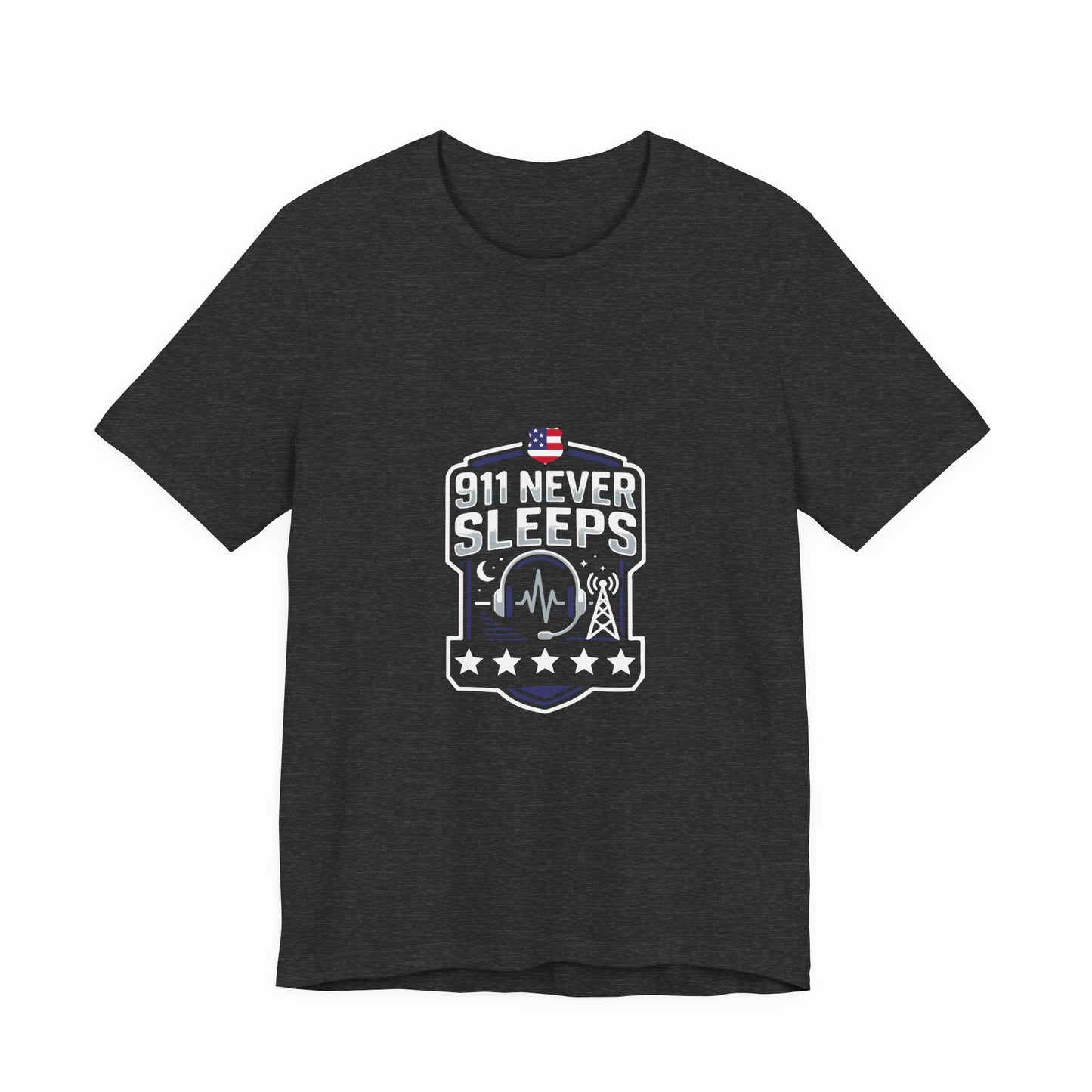 911 Never Sleeps T‑Shirt — Emergency Responder Tribute Tee