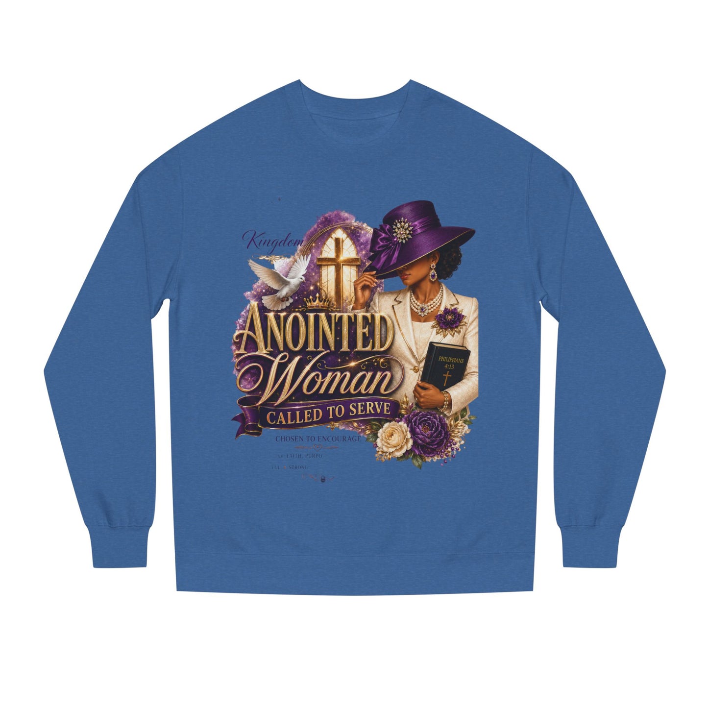 Anointed Woman Crewneck Sweatshirt — Called to Serve Gospel Graphic