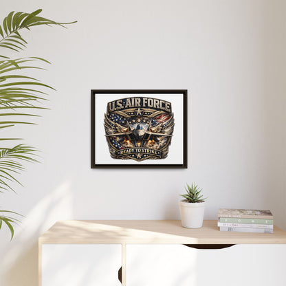 U.S. Air Force Framed Canvas Print – "Ready to Strike" Military Wall Art