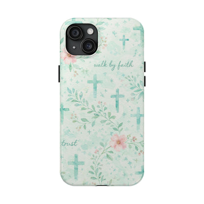 Walk By Faith Phone Case | Christian floral iPhone Case