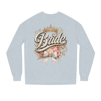 Bride Sweatshirt — Floral Crown Bridal Crewneck for Bachelorette & Wedding