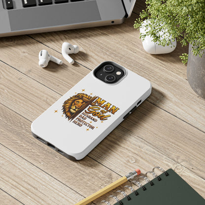 Man of God Lion Phone Case — ‘Man of God’ Christian Protector Dad Gift