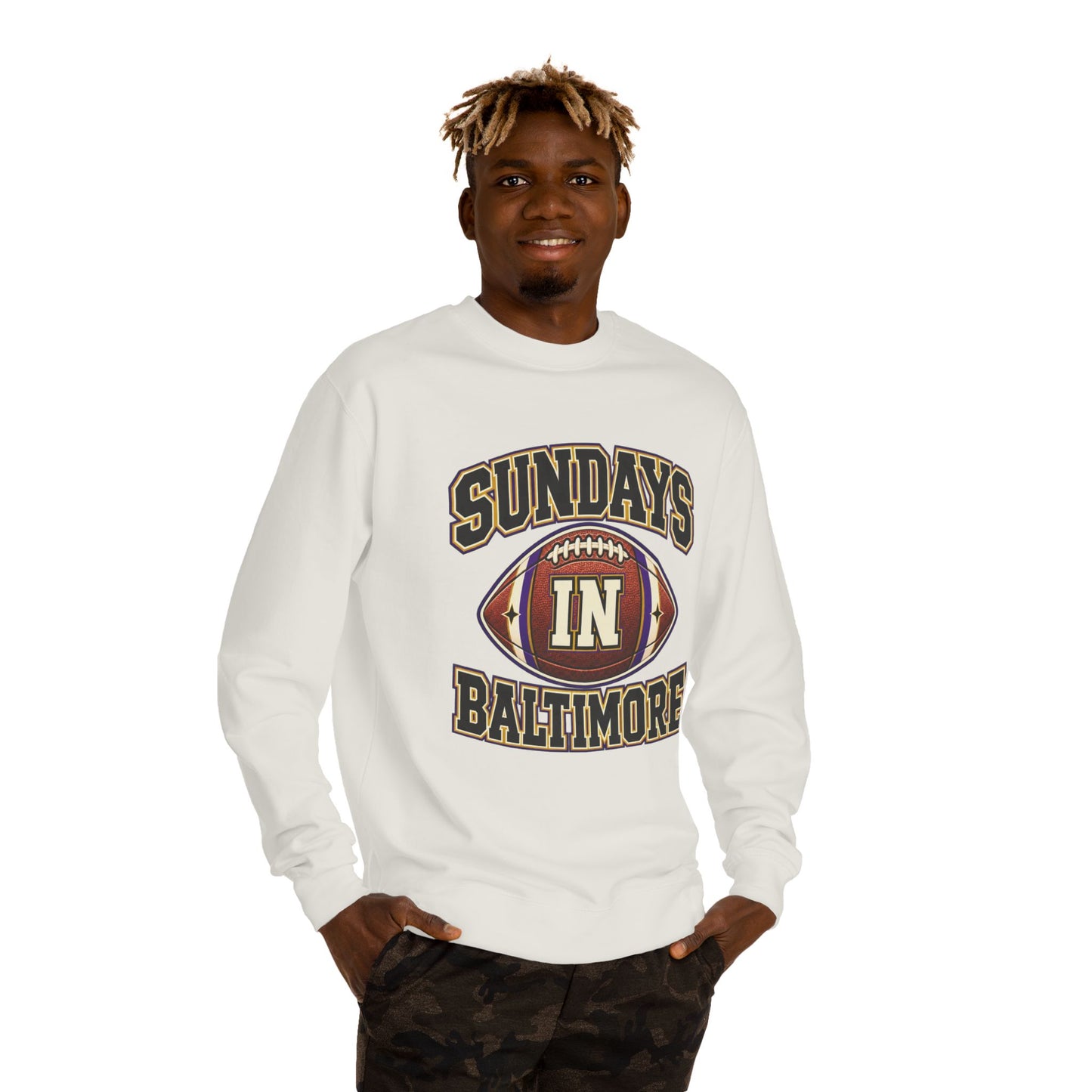 Sundays in Baltimore Football Sweatshirt — Game Day Crewneck for Ravens Fans