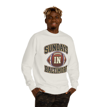 Sundays in Baltimore Football Sweatshirt — Game Day Crewneck for Ravens Fans
