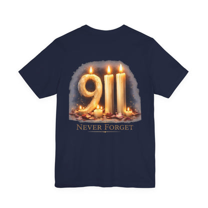 9/11 Never Forget T-Shirt – Memorial Candle Tribute Tee