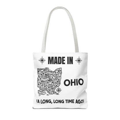 Made in Ohio Tote Bag — Vintage Map Design "A Long, Long Time Ago"