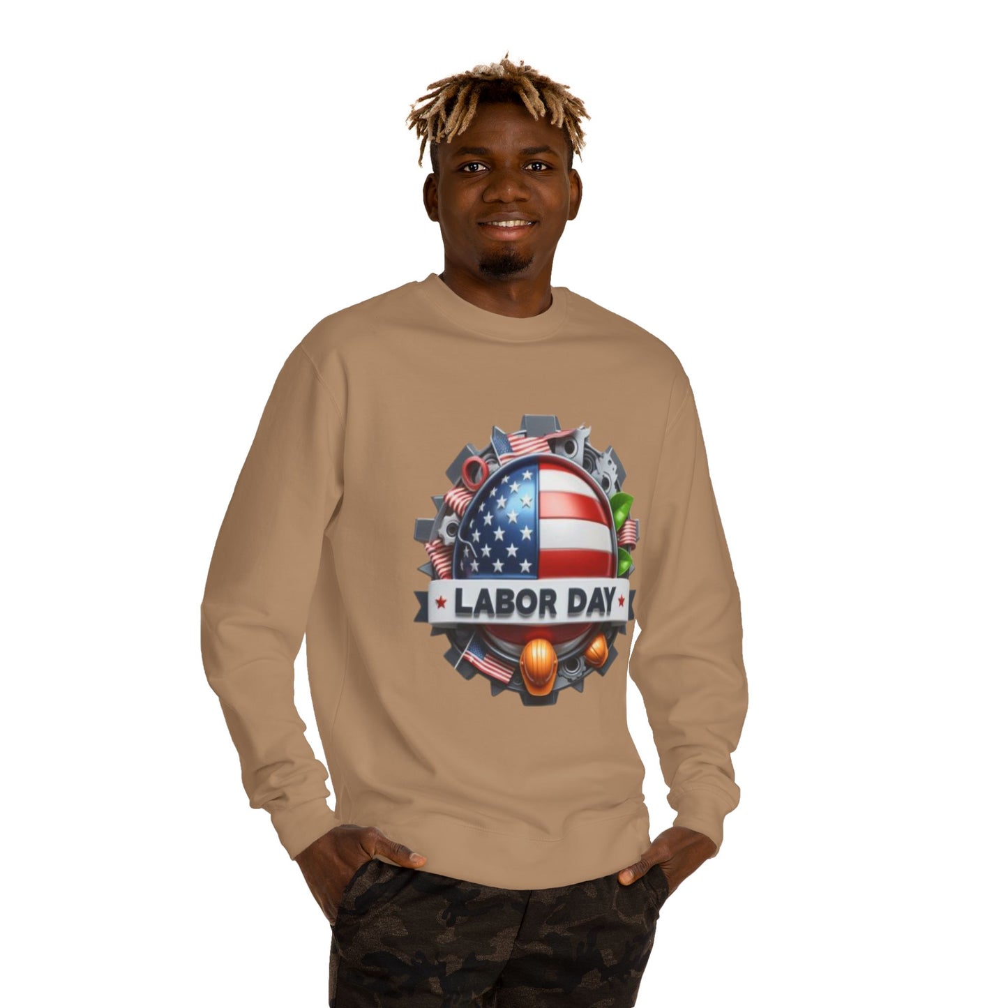 Labor Day Crewneck Sweatshirt – American Flag & Tools Workwear
