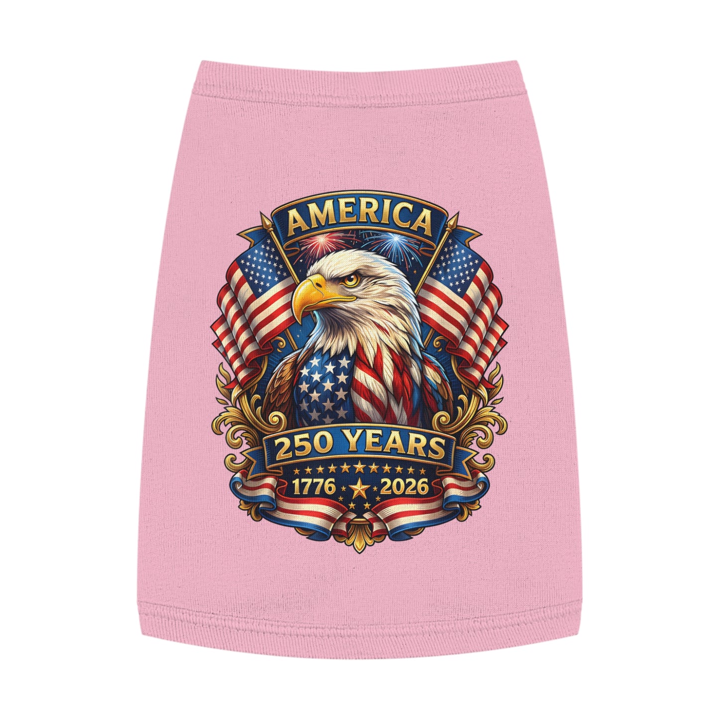 Patriotic Eagle Pet Tank Top – America 250 Years 1776-2026 Dog Shirt
