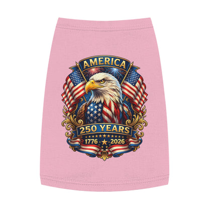 Patriotic Eagle Pet Tank Top – America 250 Years 1776-2026 Dog Shirt