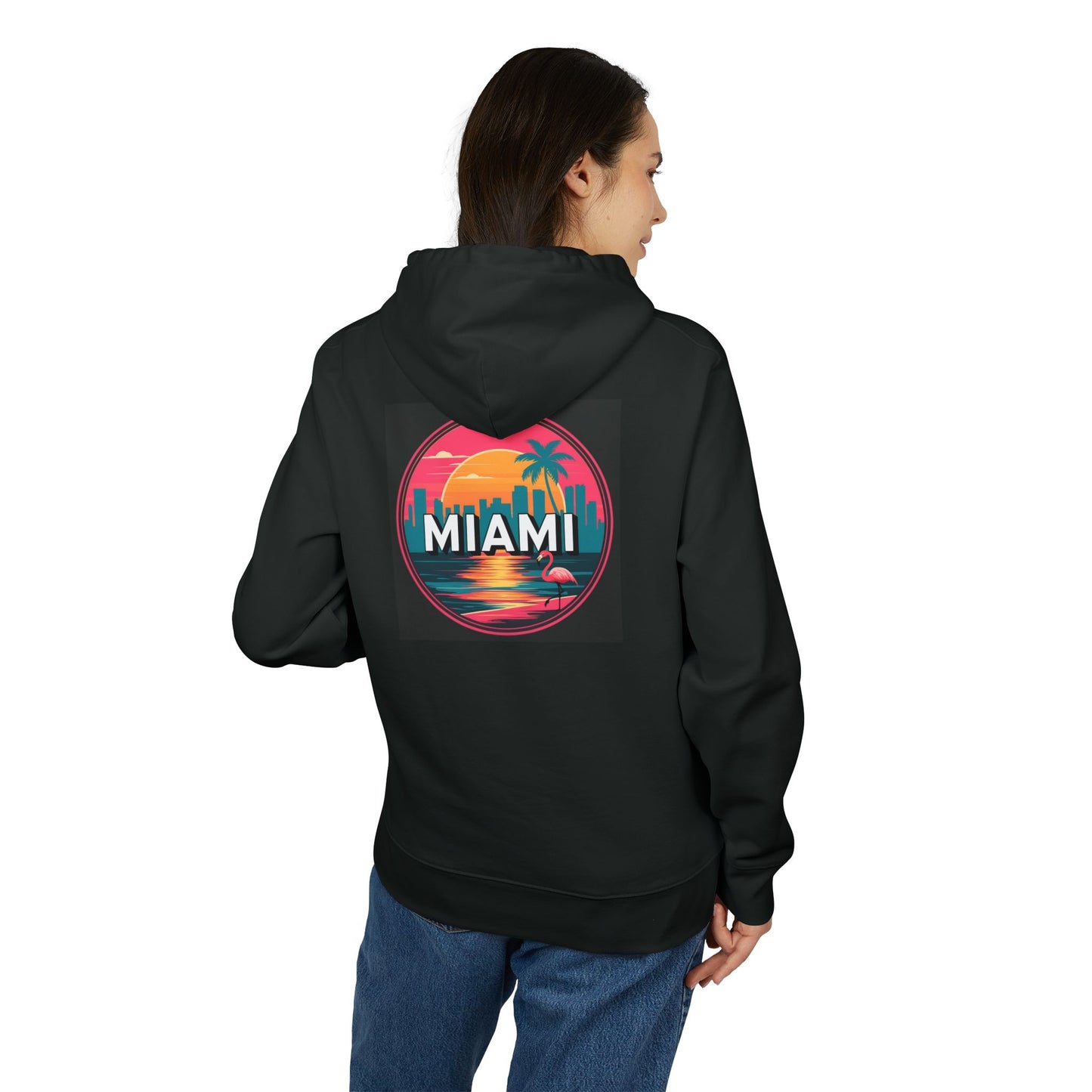 Miami Sunset Hoodie — Retro Palm Beach Graphic