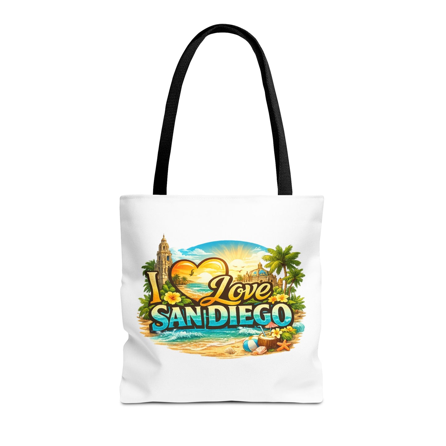 San Diego Tote Bag - "I Love San Diego" Beach City Souvenir