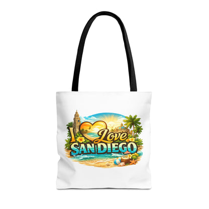 San Diego Tote Bag - "I Love San Diego" Beach City Souvenir