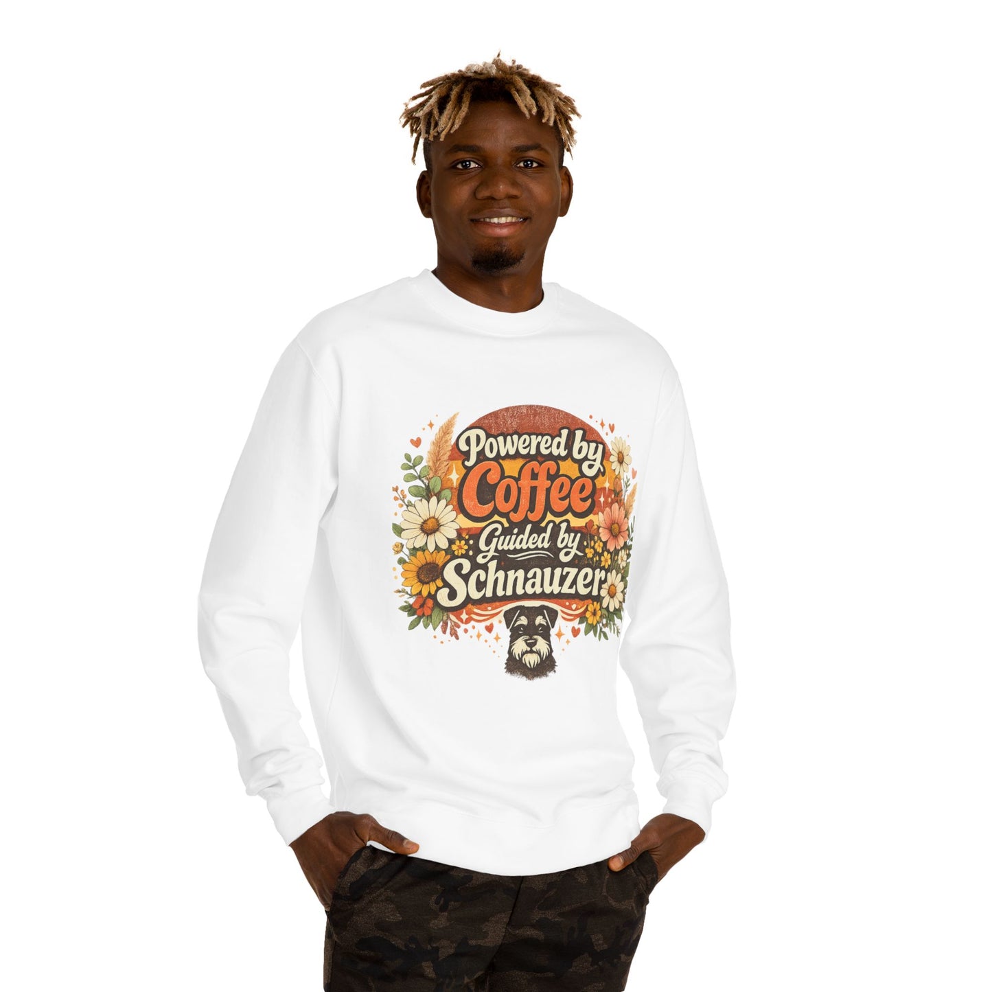 Powered by Coffee, Guided by Schnauzer Sweatshirt