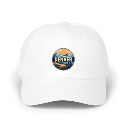 Denver Mountain Dad Cap - Vintage Landscape Embroidered Baseball Hat