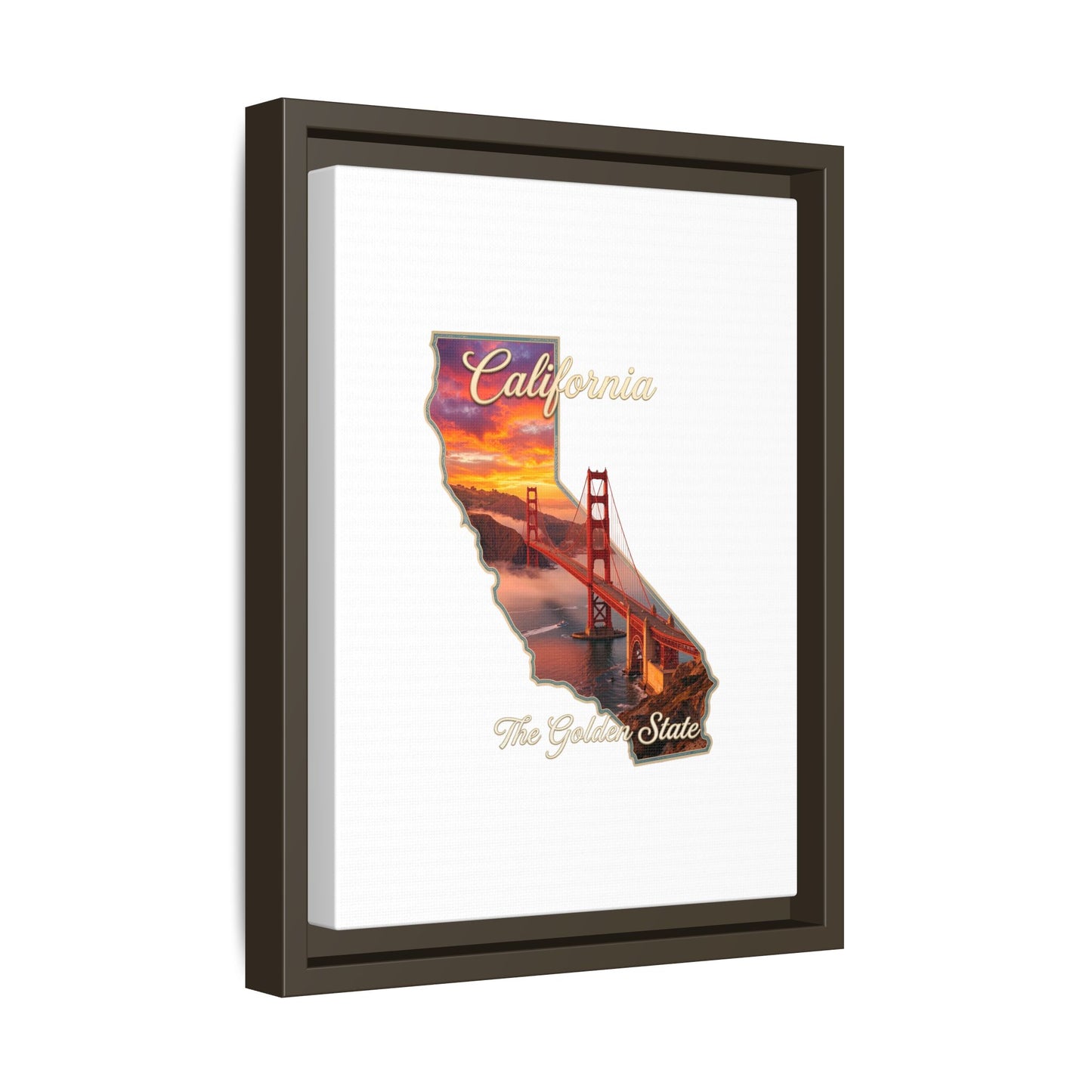 California Golden Gate Map Matte Canvas Print (Framed)