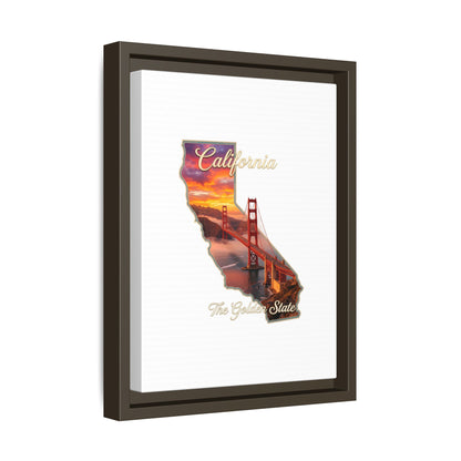 California Golden Gate Map Matte Canvas Print (Framed)