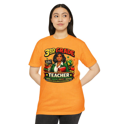 3rd Grade Teacher T‑Shirt – Black Excellence in Education Design